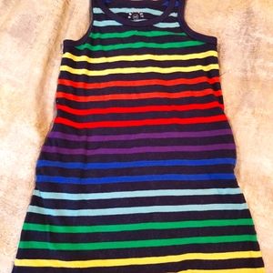 Primary striped tank dress